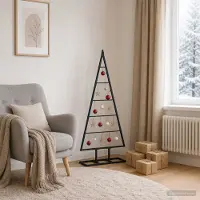 vidaXL Metalen kerstboom KUOPIO 125 cm Metaal Zwart