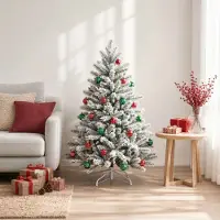 vidaXL Kerstballenset 88 st Groen en rood Ø 6 cm Kunststof
