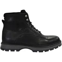 Firetrap Herenwandelschoenen van Ralf met ronde neus en leren bovenwerk (Zwart)