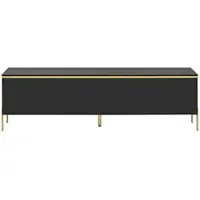MODFU - TV-Meubel - 4 Deuren - Kabeldoorvoer - Hoogglans - Italiaans-Minimalistisch - Woonkamer - Spaanplaat - Zwart - 170 X 38 X 50 Cm