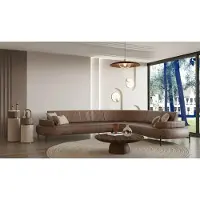 AEA Luxe hoekbank, gestoffeerde bank, comfortabele bank, L-vormige bank, bruin, voor de woonkamer