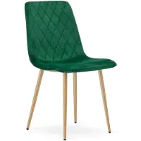 Leobert TURIN Eetkamerstoel – Groen Velvet – Houten Poten – Comfortabele Ergonomische Zitting – Modern Design – Velvet Stoel voor Woonkamer, Keuken en Eetkamer – Max. 110 kg