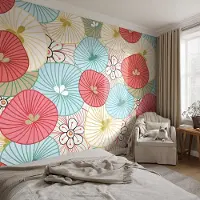 Coloray Vliesbehang - Rood Snellijm Behang - 312x219 cm - Bloemenpatroon Muurschildering - Gang behang Achtergronden En Patronen - Fotobehang Vlies - Slaapkamer behang