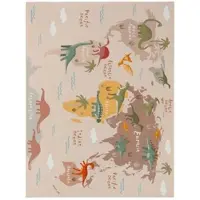 TT Home Kinderkamertapijt, jongenskamertapijt, meisjeskamertapijt, antislip dinosaurussen, aarde 120 x 160 cm Rechthoek 120 x 160 cm Rechthoek beige