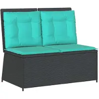 vidaXL Tuinbank, zwart, polyrotan