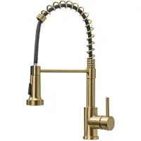 LOMAZOO Keukenkraan Met Uittrekbare Uitloop - Keukenmengkraan - Keukenkraan Goud - Gouden Keukenkraan - LUXOR