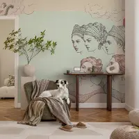 Coloray Vliesbehang - Beige Snellijm Behang - 250x104 cm - Klassieke Collage Fotobehang Vlies - Woonkamer behang Deel - Muurschildering - Hal behang