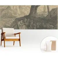 Wallfluent Fotobehang - Zwart Vliesbehang - 250x104 cm - Lezende Karakters Muurschildering - Slaapkamer behang Landschappen - Fotobehang Vlies - Slaapkamer behang