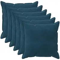 vidaXL Kussensloop 6 st HOUTEN Blauw 65 x 65 cm Fluweel