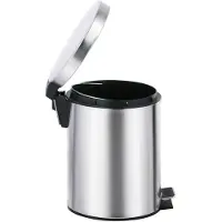Dirt Devil Pedaalemmer 5 Liter Roestvrij Staal - Compacte Prullenbak met Pedaal en Uitneembare Binnenemmer - Geschikt voor Keuken, Badkamer en Kantoor - Ø20,5 x 27,5 cm - Grijs