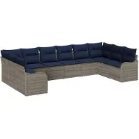 vidaXL Bankstel 10 st Grijs Polyester