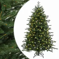 vidaXL - Kunstmatige - Hinged - Kerstboom - 150 - cm - 150 - LED's - Warmwit