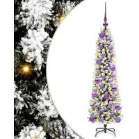 vidaXL - Kunstkerstboom - Wit - 120 - cm - PVC - en - Metaal - en - Plastic