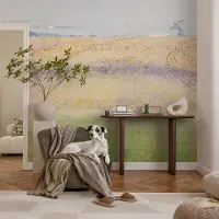 Coloray Vliesbehang - Grijs Snellijm Behang - 208x146 cm - Zomerveld Fotobehang Vlies - Hal behang Landschappen - Muurschildering - Woonkamer behang