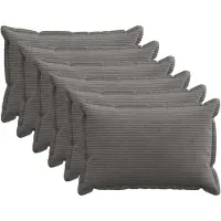vidaXL Kussensloop 6 st HOUTEN Donkergrijs 50 x 70 cm corduroy
