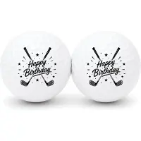 Wilson Golfballen Happy Birthday - Verjaardag Golf Cadeau - 2 stuks - - Golfbal met Opdruk