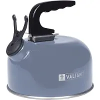 Valiant fluitketel voor camping, 1 liter, aluminium, blauw