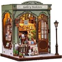 Cutebee Galerij van modelbouwsets voor miniatuurhuizen, boekwinkel. Afmetingen: 20 x 16 cm