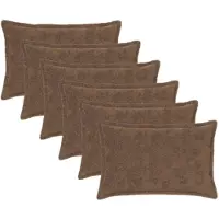 vidaXL Kussensloop 6 st HOUTEN Lichtbruin 30 x 50 cm Nep Konijnenbont