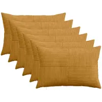 vidaXL Kussensloop 6 st ALMELO Geel 50 x 80 cm corduroy