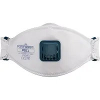 Portwest FFP2 ademhalingsmasker, vouwbaar met ventiel – Dolomite model (verpakking met 10) – Wit –