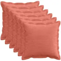vidaXL Kussensloop 6 st HOUTEN Rood Oranje 40 x 40 cm corduroy