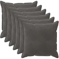 vidaXL Kussensloop 6 st HOUTEN Donkergrijs 65 x 65 cm Fluweel