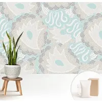 Wallfluent Fotobehang - Grijs Vliesbehang - 208x146 cm - Abstracte Patronen Fotobehang Vlies - Hal behang Abstractie - Muurschildering - Woonkamer behang