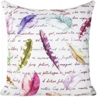 Eurofirany Decoratieve Kussenhoes Freya 45x45cm - Boho Stijl met Kleurrijke Veren