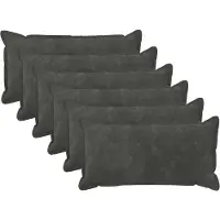 vidaXL Kussensloop 6 st HOUTEN Antracietkleurig 40 x 80 cm