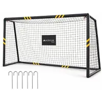 Mobiclinic Benji - Voetbaldoel - Voetbal Goal 240 x 160 x 85 cm - Staal - Gewatteerde beschermers - Voor kinderen en volwassenen - Training - Metaal - Zwart en geel