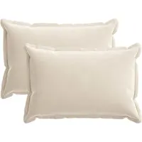 vidaXL Kussensloop 2 st HOUTEN Crèmekleurig 30 x 50 cm Chenille Stof
