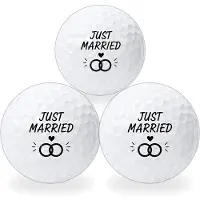 Wilson Golfballen Just Married - Huwelijk Golf Cadeau - 3 stuks - Golfbal met Opdruk