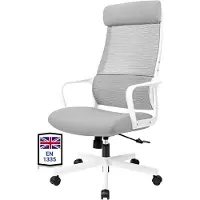 Merkloos Ergonomische bureaustoel, minimalistisch design, grijs | Ergonomische lendensteun en verstelbare hoofdsteun, comfortabele zitting, ademend materiaal