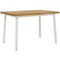vidaXL 140 x 70 x 75 cm Massief Acacia Hout Wit Rechthoekig