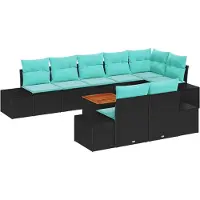 vidaXL Tuinset, 9-delig, zwart en turquoise