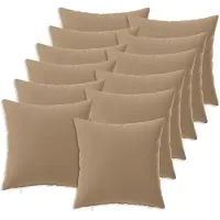 vidaXL Kussensloop 12 st HEERLEN Taupe 40 x 40 cm Polyester