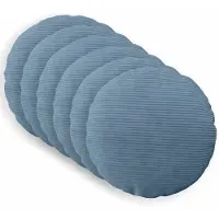 vidaXL Kussensloop 6 st HEERLEN Blauw Diam. 40 cm corduroy