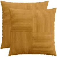 vidaXL Kussensloop 2 st ALMELO Geel 60 x 60 cm corduroy