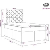 vidaXL LED Boxspring Bed met Matras Donkergroen 120 x 200 cm Fluweel