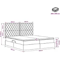 vidaXL LED opbergbed met matras Donkerblauw 200 x 200 cm Fluweel