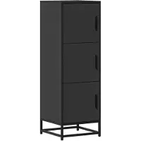 vidaXL Hoge kast 35,5x35x106,5 cm bewerkt hout en metaal zwart