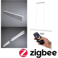 Paulmann Slimme hanglamp Aptare, dimbaar, alu / grijs / zink, Woon-/ Eetkamer, metaal, Modern, Slimme hanglamp