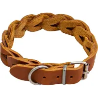 Animal Boulevard Ab30046 - Hals- En Leibanden - Hond - Ab Country Leather Gevlochten Halsband Cognac-25mmx36-43cm - Maat: 25mmx36-43cm - 199128