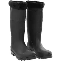 vidaXL - Regenlaarzen - met - verwijderbare - sokken - maat - 45 - PVC - zwart