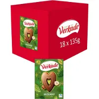 Verkade Chocoladehart Melkchocolade - Hazelnoot - 18 x 135 gram