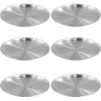 OEM Set van 6 roestvrijstalen borden, 26 cm - Duurzaam, BPA-vrij en schokbestendig - Ideaal voor kamperen, picknicken en feesten