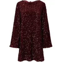 Pieces Pckammy Pailletten Lage Rug Jurk Dames Tawny Port L