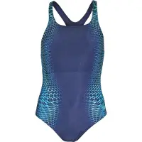 Speedo Dames/Dames Medalist Geometrisch Patroon Eendelig Zwempak (Lagune Blauw)