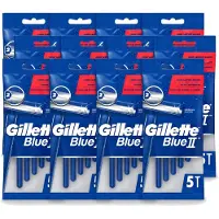 Gillette 12 x - Blue II - Wegwerpscheermesjes - Precisie & Comfort - 5 Scheermesjes - Voordeelverpakking - 12 stuks